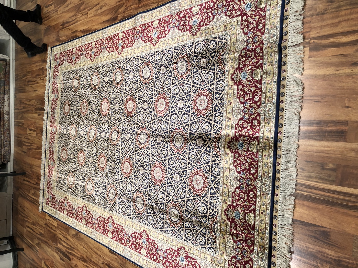 Handwoven Seljuk Star Silk rug