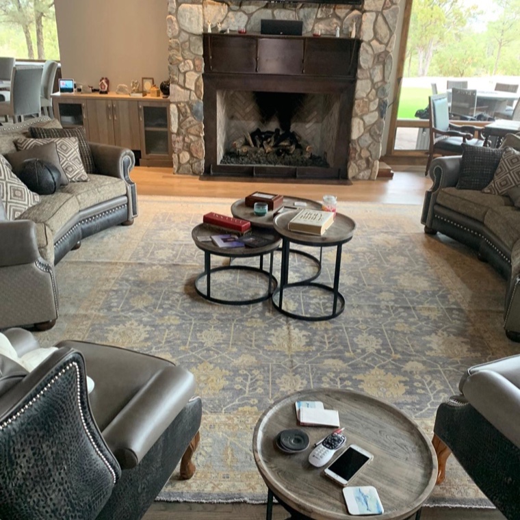 In a customer's living room